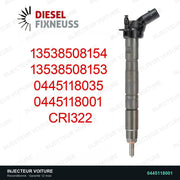 0445118001 injecteur Bosch pour BMW Série 5 Touring, pièce reconditionnée testée au banc vue 2, vue 2