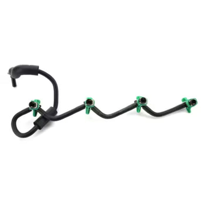 Kit tuyau retour injecteur HDi 1.6 1574HX 1574CC, vue du tuyau avec ses 4 connecteurs verts